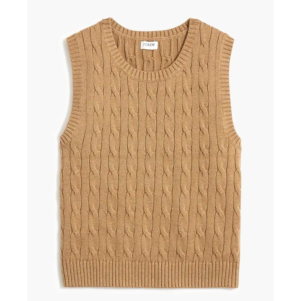 J. Crew Camel Cable Knit Vest